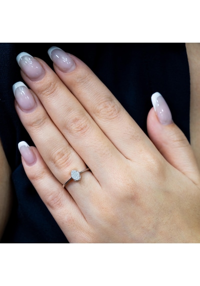 0.10 Karat Oval Pırlanta Coronet Yüzük