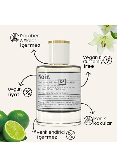 K6 Kadın Edp Parfüm 50 Ml Amber - Çiçeksi