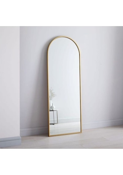 Enc Home Siyah Ayaklı Metal Boy Aynası 180 x 60 CM Kahverengi