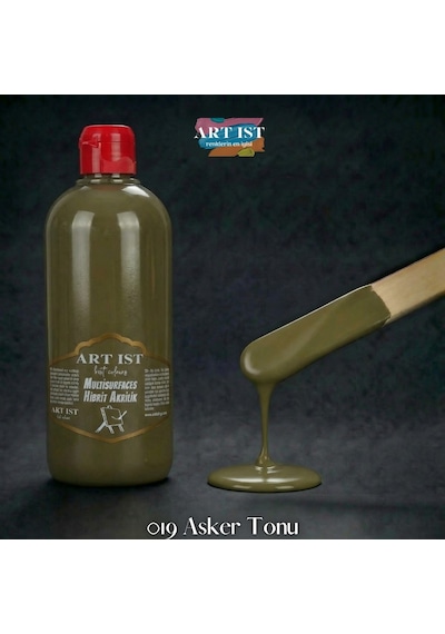 Multisurfaces Hibrit Akrilik Boyalar - 019 Asker Tonu Ahşap, Taş Tozu, Hobi, Dıy