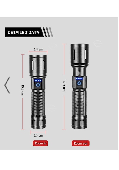 Pd-4200 Yağmur Suyu Geçirmez Süper Led Profesyonel Şarjlı El Fene