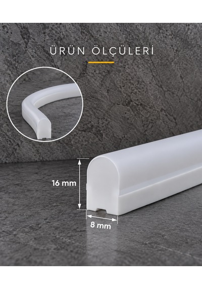 Borsan 2 Metre 6500k Beyaz Neon Led 220v Tak Çalıştır Ip65 Ultra Parlak Esnek Hortum Led Iç Dış Mekan Dekoratif Aydınlatma Montaj Aparatı Dahil 6500K - Beyaz Işık
