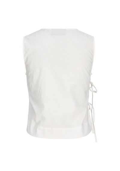 Jack & Jones Kadin Baglama Detayli Kolsuz Asimetrik Üst - Alia - 12287870 Blanc De Blanc