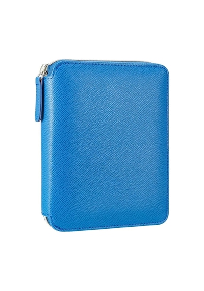 0293 Kutulu Zıpper Folder Mavi 10.5x14.8cm 80yp. Çizgili Defter Mavi
