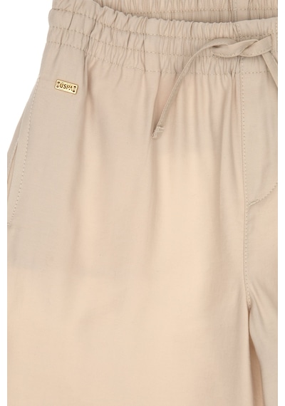 U.S. Polo Assn. Kız Çocuk Taş Loose Fit  Modal Karışımlı Kanvas Pantolon 50300911-VR049