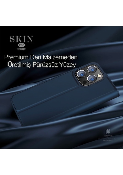 Dux Ducis Apple Uyumlu iPhone 13 Pro Max 6.7Inç Kilif Kapakli Flip Cover Kili 143958216 - Renk / Siyah