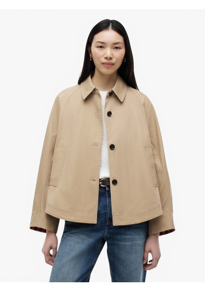 Tommy Hilfiger Cotton Short Jacket Kadın Bej Mont - Ww0ww49844