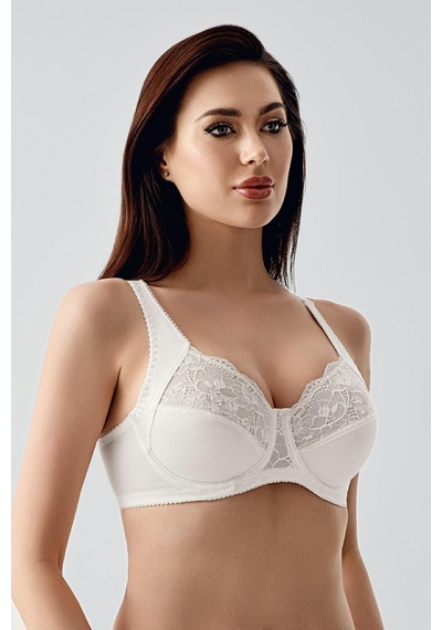 New Bra Kadın C Kap Dantelli Balenli Desteksiz Toparlayıcı Sütyen Ekru 2305 Ekru