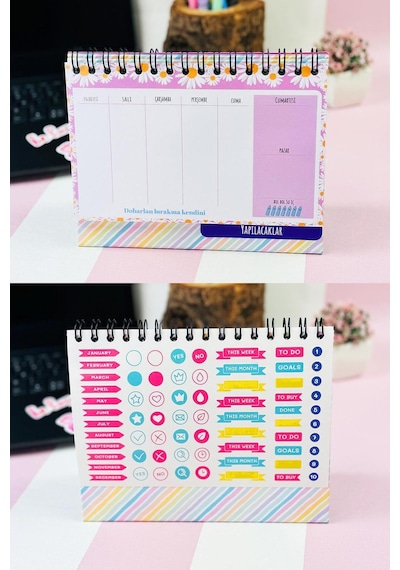 Herkesin Hayatına Kimse Karışamaz Tasarımlı Yeni Nesil Masa Üstü Planner 2 Sayfa Sticker