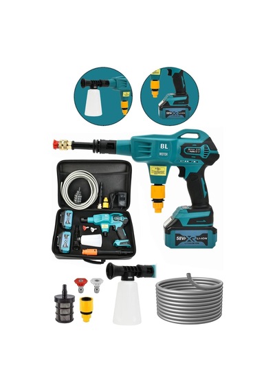 Prohummer Ph224 Profesyonel Kömürsüz 58vf Yüksek Basınçlı Çift Akülü Oto Araba Yıkama, Sulama, İlaçlama Makinesi, Araç Yıkama