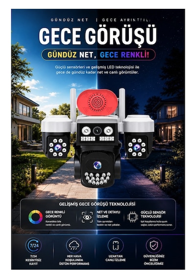 Linadex Lx-8979w Wifi 3 Kameralı Hd Güvenlik Kamerası