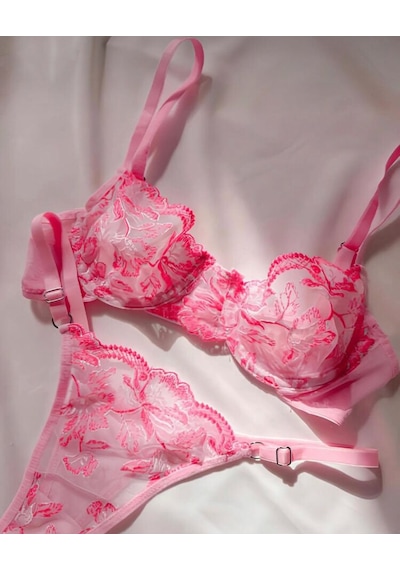 La Linaa Cindy Pembe Kadın Tangalı Bralet Takım Pembe