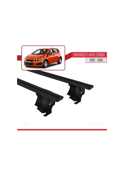 Chevrolet Aveo / Sonic T300 Hatchback 2012-2016 Arası İle Uyumlu Ace-4 Ara Atkı Tavan Barı Siyah