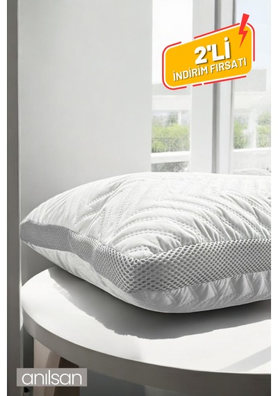2'li Klimalı Ortopedik Yastık - Yumuşak Ve Hava Kanallı 50x70 Cm, 700 Gr Premium Silikon