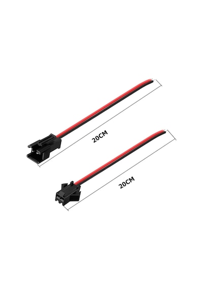 10 Adet 2 Pin Sm Jst 2p Kablolu Konnektor Dişi Erkek Takım 20cm
