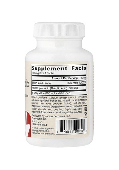 Jarrow Formulas, Alpha Lipoic Sustain With Biotin, 60 Tablets