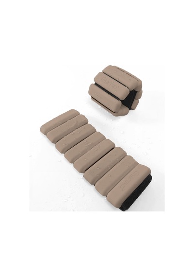 Gymo Pro Series Ayarlanabilir Silikon Bilek Ağırlığı 2x500gr Toprak Bej