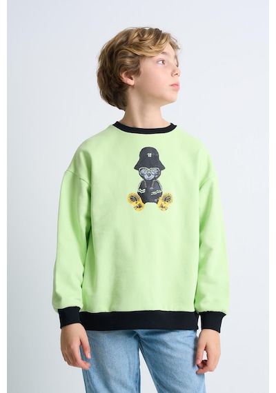 Alexandergardi Alexandergardı Baskılı Bisiklet Yaka Çocuk Sweatshirt Mint