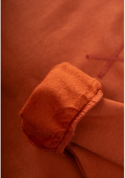 Cigit Basıc Karyoka Detaylı Sweatshirt Takım 3-8 Yaş Kiremit Kiremit