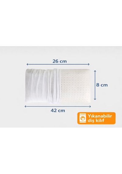 Tago Home Air Comfort Ortopedik Visco Bebek Yastığı 42x26x8 Cm Beyaz