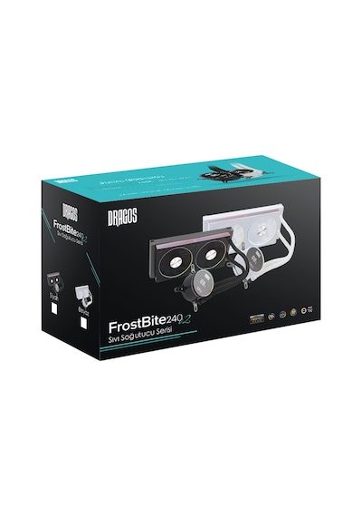 Dragos Frostbite V2 Dijital Isı Göstergeli Argb 240mm Siyah İşlemci Sıvı Soğutucu