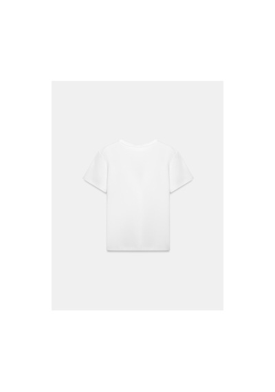 Dilvin 32779 Bisiklet Yaka T-shirt-beyaz-16479