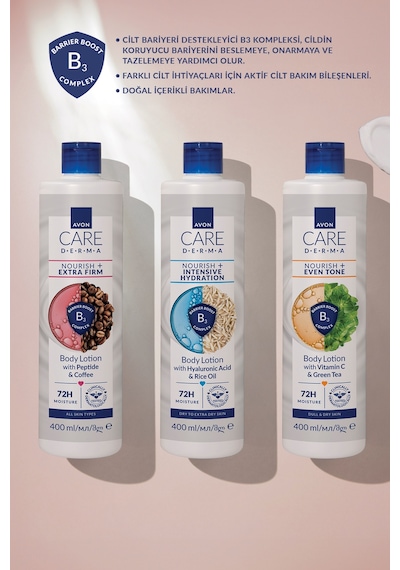Avon Care Derma Nemlendirici + Cilt Tonu Göru Nu Mu Nu Eşitleyici C Vitamini Ve Yeşil Çay İçeren Vu Cut Losyonu 400ml