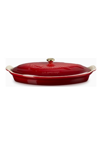 Le Creuset Kapaklı Seramik Balık Pişirme Kabı, 34 Cm Seramik Tava Kırmızı