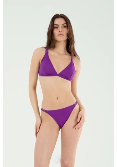 Louren Kadın Mor Aksesuar Detaylı İnce Kenarlı Çıkarılabilir İnce Kaplı Üçgen Bikini Takımı Mor Louren Kadın Mor Aksesuar Detaylı İnce Kenarlı Çıkarılabilir İnce Kaplı Üçgen Bikini Takımı Mor