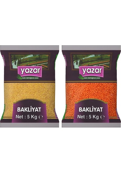 Yazar Pilavlık Bulgur 5 KG + Yazar Kırmızı Mercimek 5 KG