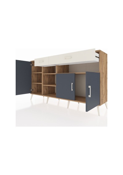 Hyperion Konsol 5 Raflı 2 Çekmeceli 3 Kapaklı 176x44x99 Çam-antra Çam-antrasit/aytaşı Hyperion Konsol 5 Raflı 2 Çekmeceli 3 Kapaklı 176x44x99 Çam-antra Çam-antrasit/aytaşı
