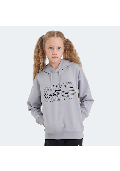 Slazenger LAYO Çocuk Kapüşonlu Taş Gri Sweatshirt