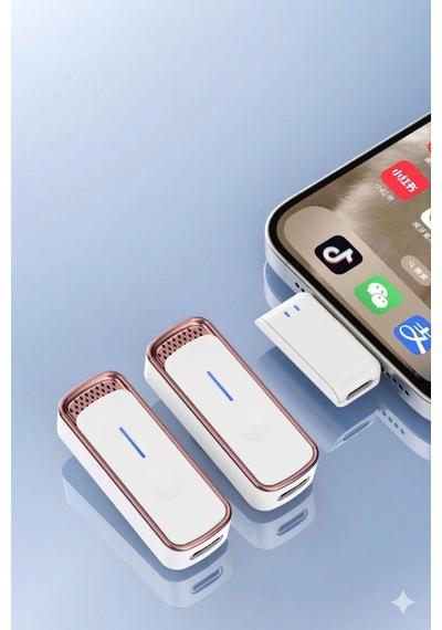 Microna Manyetik Kablosuz Yaka Mikrofonu Lighting Canlı Yayın Ropörtaj Telefon Uyumlu Taşıma Kılıfı