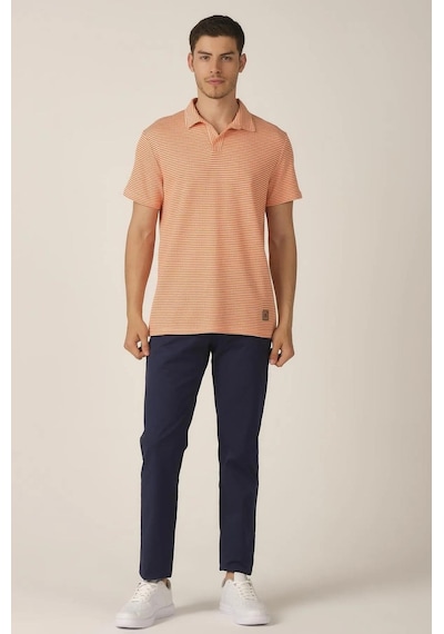 Alexander Gardi Alexandergardı Düğmesiz Polo Yaka T-shirt E21-84000 Turuncu