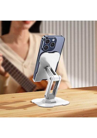 Masaüstü Telefon & Tablet Tutucu Standı Karbon Çelik Gövde 40 Kg Taşıma Kapasitesi 360 Dönen Başlık