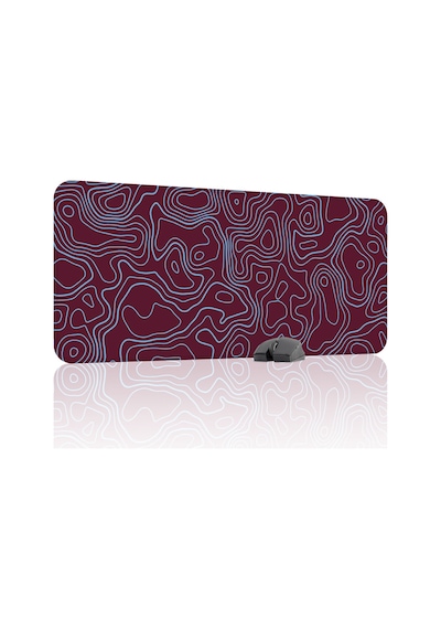Bordo Mavi 90x40 Xxl Taraftar Gaming Oyuncu Mouse Pad Kaymaz Taban Büyük Fare Altlığı Topography