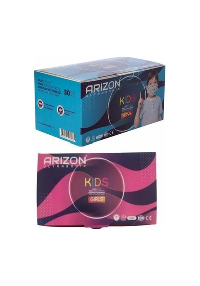 Arizon Ultrasonik 3 Katlı Çocuk Maskesi 50 Adet