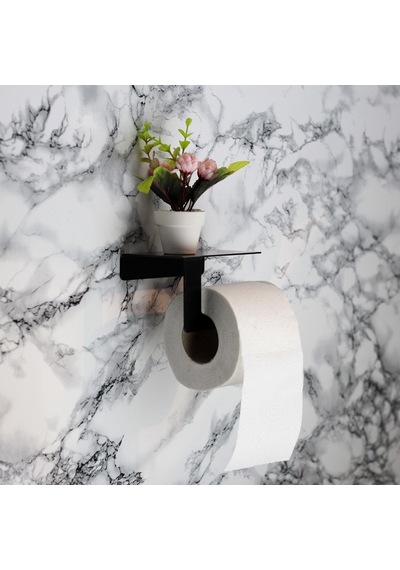 Siyah Raflı WC Kağıdı Standı
