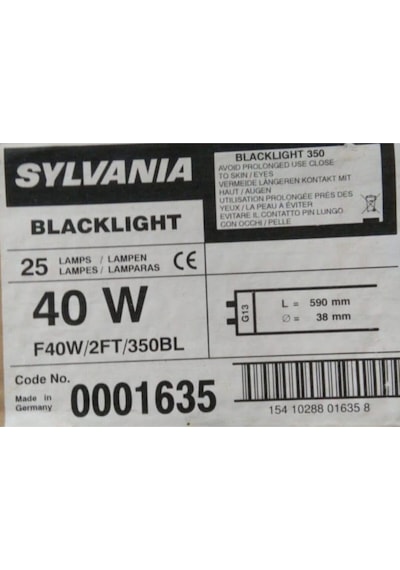 F40W 2Ft 350Bl T12 Blacklıght Sinek Floresan 60Cm Ampul Sylvania
