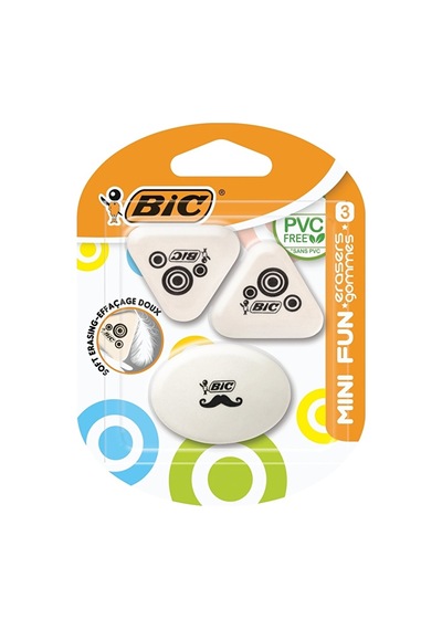 3 Adet Bıc Mini Fun Silgi 3 Lü Blisterli
