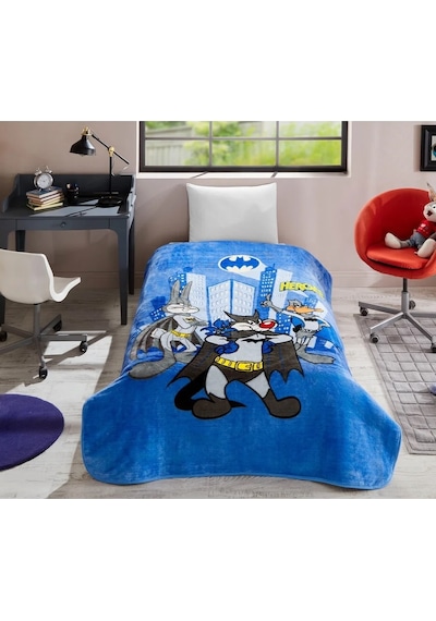 Özdilek Lisanslı Tekkiş.çocuk Battaniye-looney Tunes Batmanheroes Lacivert