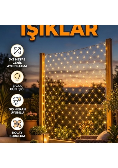 Sıcak Gün Işığı Led Dekoratif Ağ Işık Esnek Bahçe, Balkon Ve Duvar Süsleme Aydınlatması