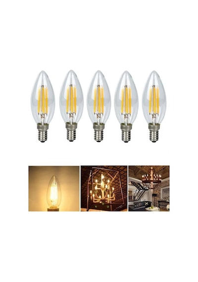 Philips 4.3w 40w Rustik Led Mum Ampul Sarı Şeffaf Cam 3 Adet