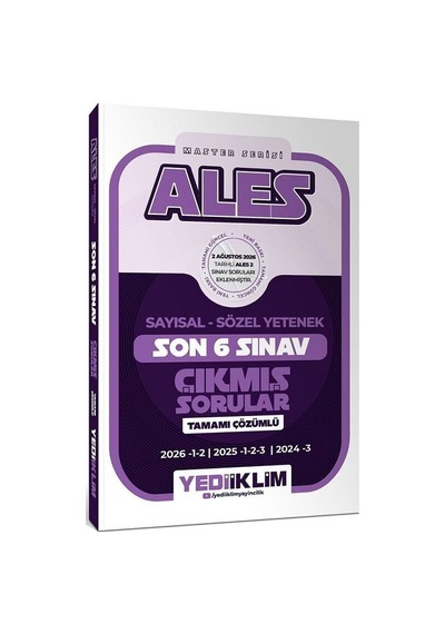 2027 Yediiklim 2027 Ales Master Çıkmış Sorular Son 6 Sınav Çözümlü