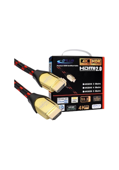 Gplus 4k60 2 Metre 18 Gbps Hdcp Hdr Arc Hdmı 2.0 4k 26 Awg Kablo