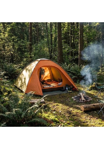 4 Kişilik Yarı Otomatik Kamp Çadırı Suya Dayanıklı, Hızlı Kurulumlu Outdoor Aile Çadırı, Doğa, Kam Çok Renkli