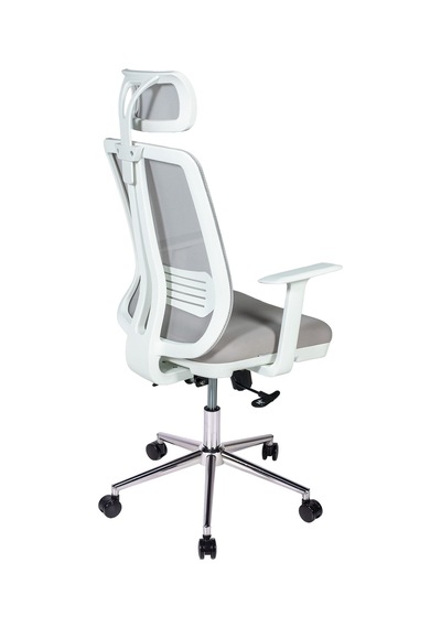 Ofisbazaar Up Beyaz Fileli Yönetici Koltuğu Ergonomik Başlıklı Ofis Koltuğu Gri Gri