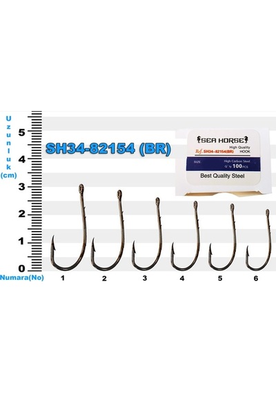 Sh34-82154 Sea Horse No: 4/0 Bronz İğne 100'lü