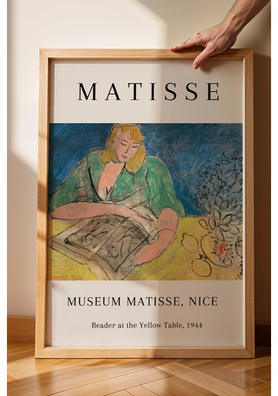 Henri Matisse Reader At The Yellow Table Çerçeveli Tablo - Eklektik Tarz Duvar Dekoru