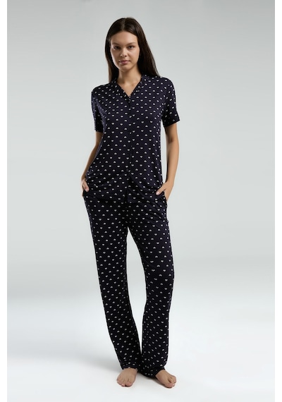 Arnetta Kadın Lacivert Gömlek Pijama Lacivert